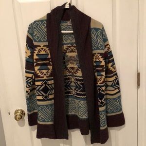 Aztec print cardigan